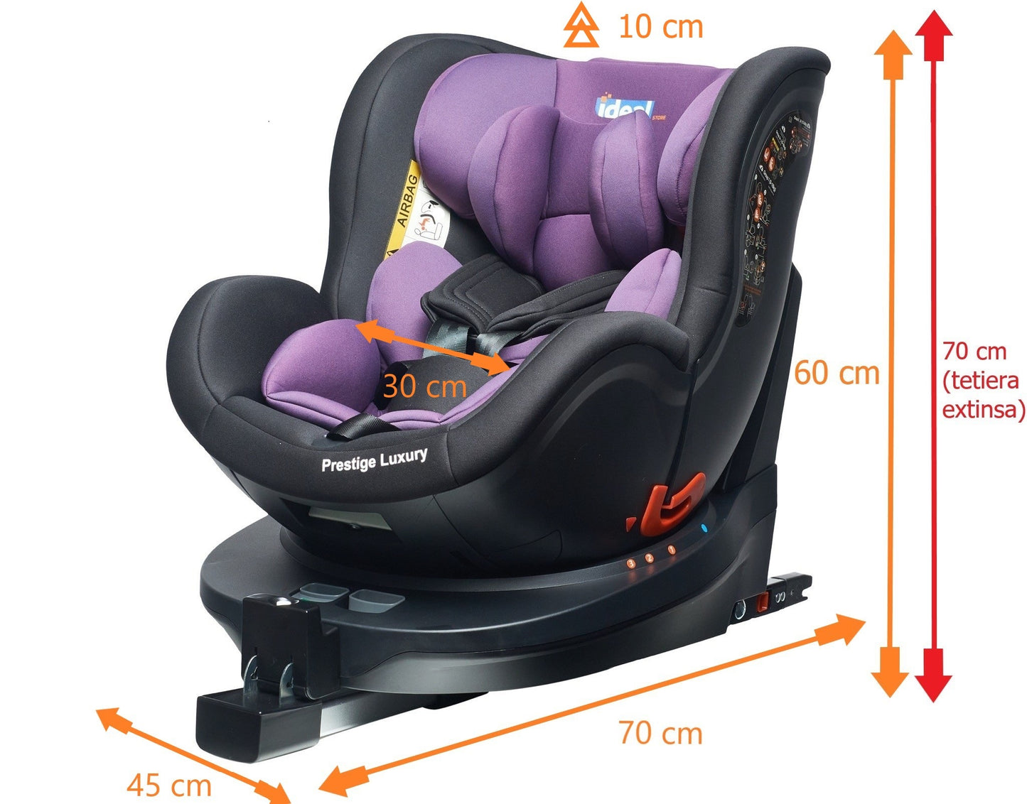 Scaun auto Profesional dedicat pentru copil, BABY JOLIE PRESTIGE LUXURY IDL Collection ,picior telescopic stabil, Pentru 3 grupe de greutate intre 0-36 Kg, Tehnologie ISOFIX , Rotire 360 grade cu Reglarea pozitiei de somn, Violet