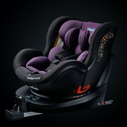 Scaun auto Profesional dedicat pentru copil, BABY JOLIE PRESTIGE LUXURY IDL Collection ,picior telescopic stabil, Pentru 3 grupe de greutate intre 0-36 Kg, Tehnologie ISOFIX , Rotire 360 grade cu Reglarea pozitiei de somn, Violet