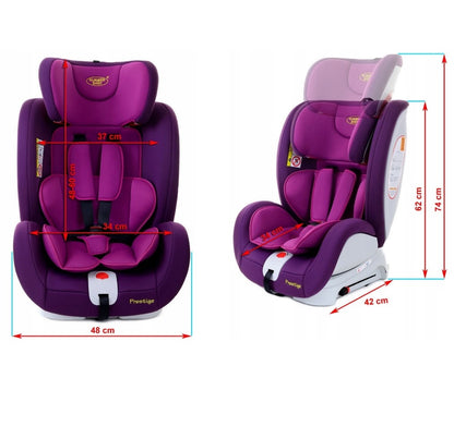 Scaun auto Profesional dedicat pentru copil, BABY JOLIE PRESTIGE IDL Collection , Pentru 3 grupe de greutate intre 0-36 Kg, Tehnologie ISOFIX si Centura TOP TETHER, Rotire 360 grade cu Reglarea pozitiei de somn si a inaltimii tetierei, Violet