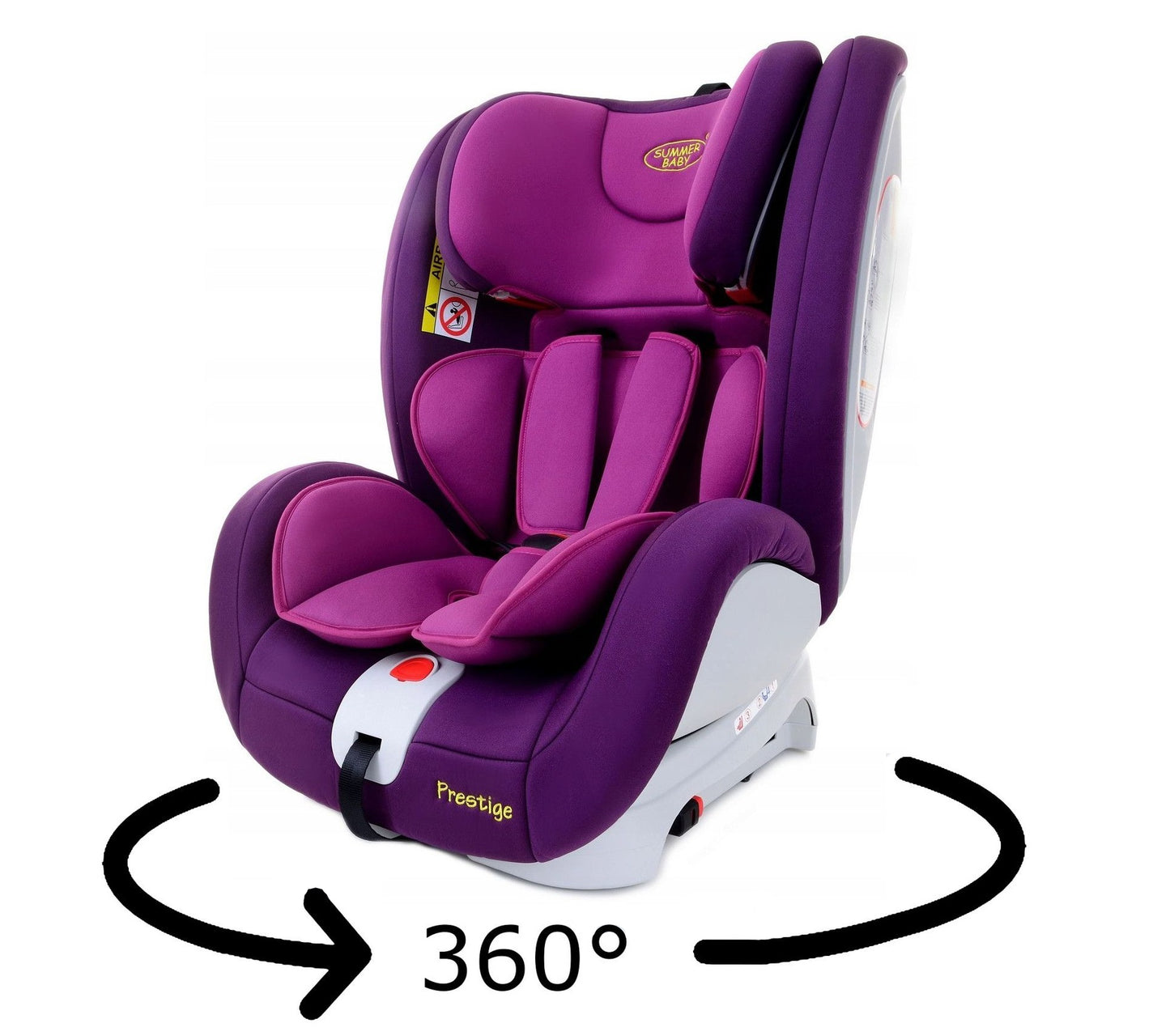 Scaun auto Profesional dedicat pentru copil, BABY JOLIE PRESTIGE IDL Collection , Pentru 3 grupe de greutate intre 0-36 Kg, Tehnologie ISOFIX si Centura TOP TETHER, Rotire 360 grade cu Reglarea pozitiei de somn si a inaltimii tetierei, Violet
