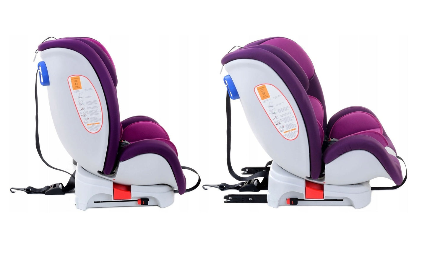 Scaun auto Profesional dedicat pentru copil, BABY JOLIE PRESTIGE IDL Collection , Pentru 3 grupe de greutate intre 0-36 Kg, Tehnologie ISOFIX si Centura TOP TETHER, Rotire 360 grade cu Reglarea pozitiei de somn si a inaltimii tetierei, Violet