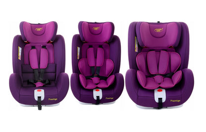 Scaun auto Profesional dedicat pentru copil, BABY JOLIE PRESTIGE IDL Collection , Pentru 3 grupe de greutate intre 0-36 Kg, Tehnologie ISOFIX si Centura TOP TETHER, Rotire 360 grade cu Reglarea pozitiei de somn si a inaltimii tetierei, Violet