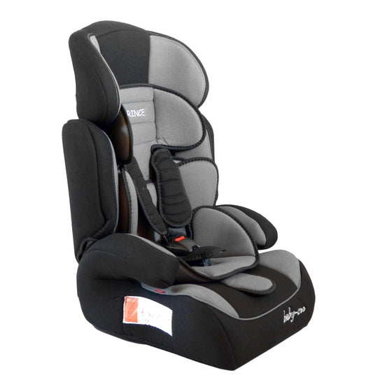 Scaun auto PROFESIONAL pentru copil, Prince Junior Grey, Model 2018, Pentru 3 grupe de greutate intre 9-36 kg,, Culoare Negru-Gri, ce asigura maximul de siguranta si confort pentru copilul dumneavoastra, ideal pentru calatorii