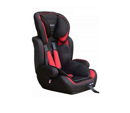 Scaun auto PROFESIONAL pentru copil, Prince Junior Red, Model 2018, Pentru 3 grupe de greutate intre 9-36 kg,, Culoare Negru-Rosu, ce asigura maximul de siguranta si confort pentru copilul dumneavoastra, ideal pentru calatorii