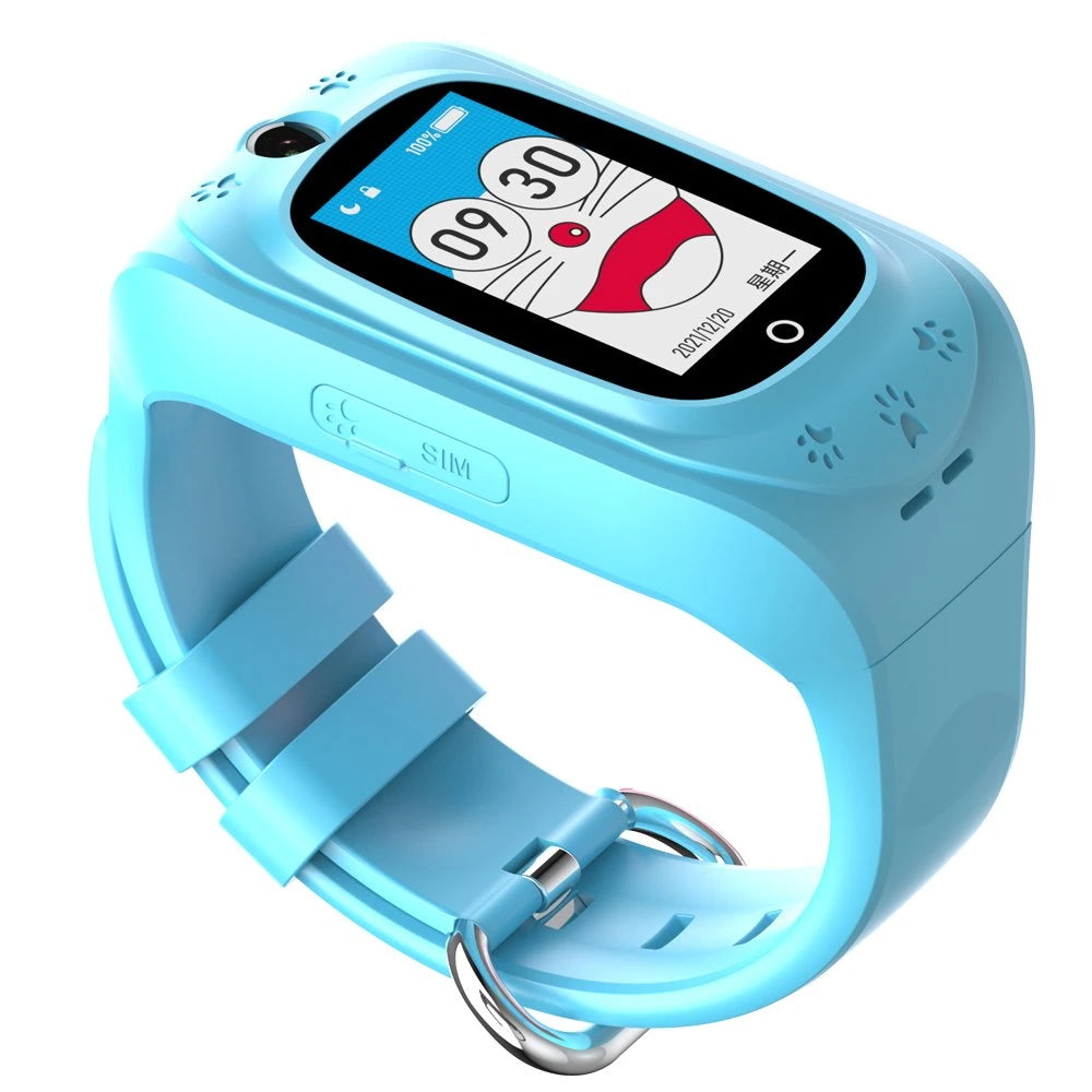 Ceas SmartWatch Pentru Copii ProKids idealStore, Ecran Tactil Color 1.14 inch, Functie Telefon, Apel Video, Interactiune Vocala Inteligenta, Monitorizare GPS in Timp Real, Buton SOS, Istoric Traseu, Alarma Perimetru de Securitate, Wifi/Bluetooth, Albastru