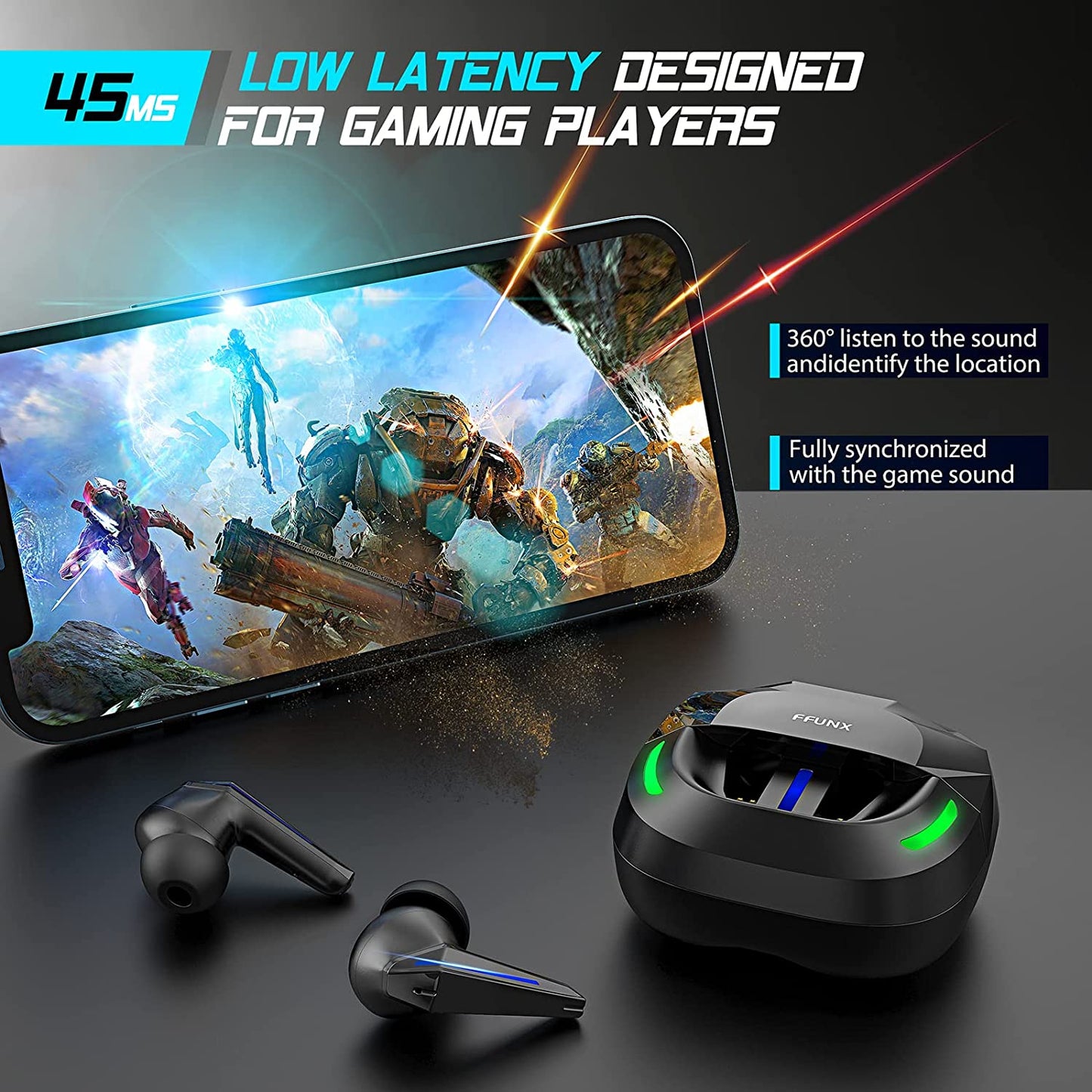 Casti Wireless ProSound IdealStore Fara Fir, Bluetooth 5.1, Autonomie 60h, Control prin Atingere, Afisare digitala Dual LED, Asociere Automata, Microfon incorporat, Baterie 470 mAh, Black Edition Headphone