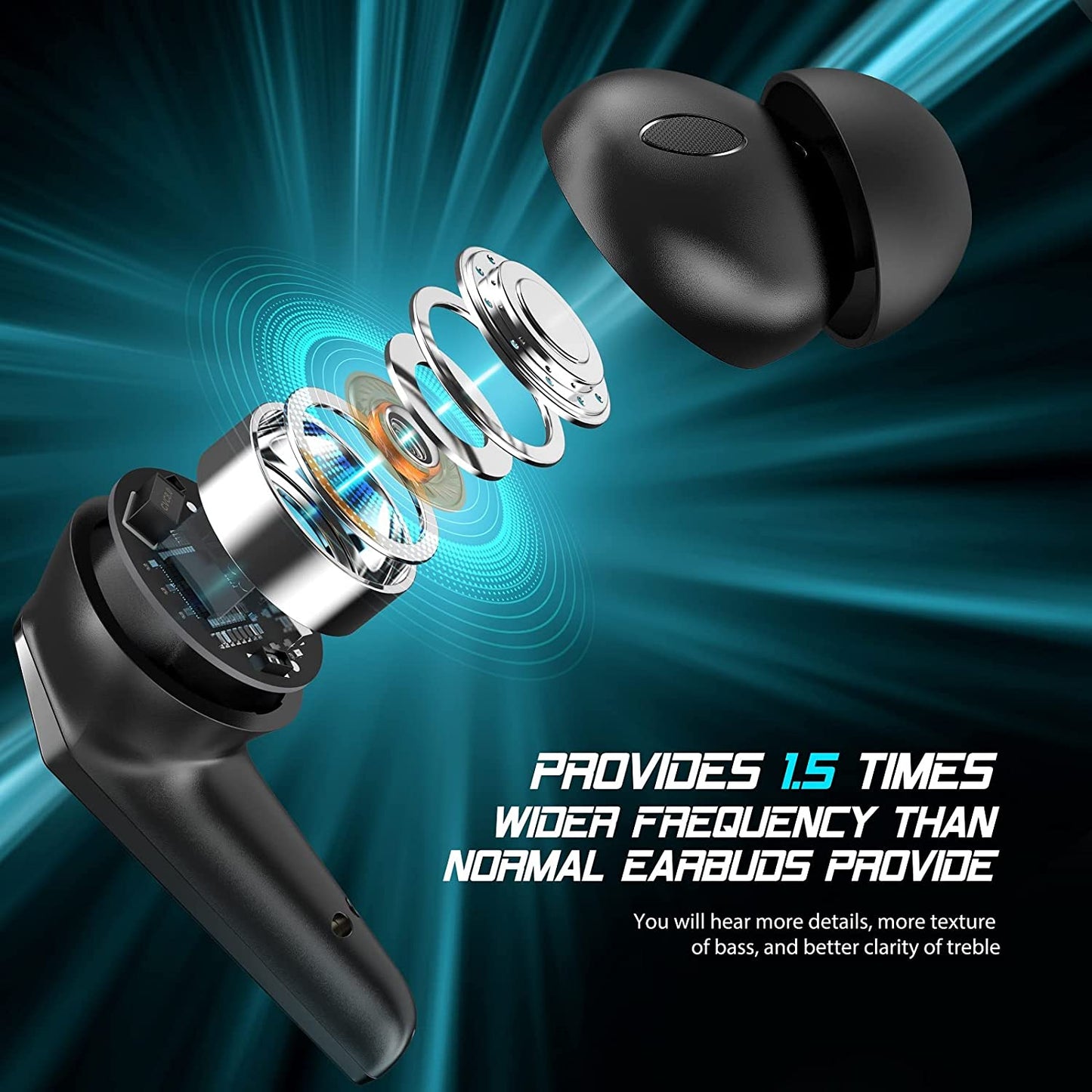 Casti Wireless ProSound IdealStore Fara Fir, Bluetooth 5.1, Autonomie 60h, Control prin Atingere, Afisare digitala Dual LED, Asociere Automata, Microfon incorporat, Baterie 470 mAh, Black Edition Headphone