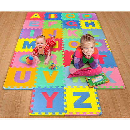 Puzzle IDL tip covor cu 72 Litere si Animale, Dimensiune piese 16x16 cm, Ajuta la dezvoltarea creativitatii si coordonarii Mana-Ochi pentru copii, Material Burete, Culoare Multicolor