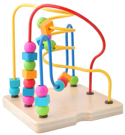 Centru educational IDL , Model Cub 2 in 1 , Ajuta la dezvoltarea creativitatii si coordonarii Mana-Ochi pentru copii, Dezovolta Abilitati Cognitive Material Lemn Premium, Multicolor