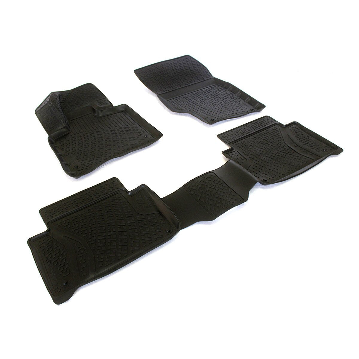 Covoare profesionale IDL cauciuc stil tavita Audi Q7 2006-2015, Bordura inalta, fara miros, Material cauciucat foarte moale