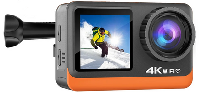 Camera de Actiune Multifunctionala SmartGO-Cam idealSTORE, Ecran Dublu Color tactil IPS, 4K Ultra HD 60 FPS/120FPS, HDMI, Waterproof, Android / iOS, Photo Burst, Looping, Unghi de 170, Anti-Shake, Senzor de imagine, Difuzor, Control Wifi sau Telecomanda