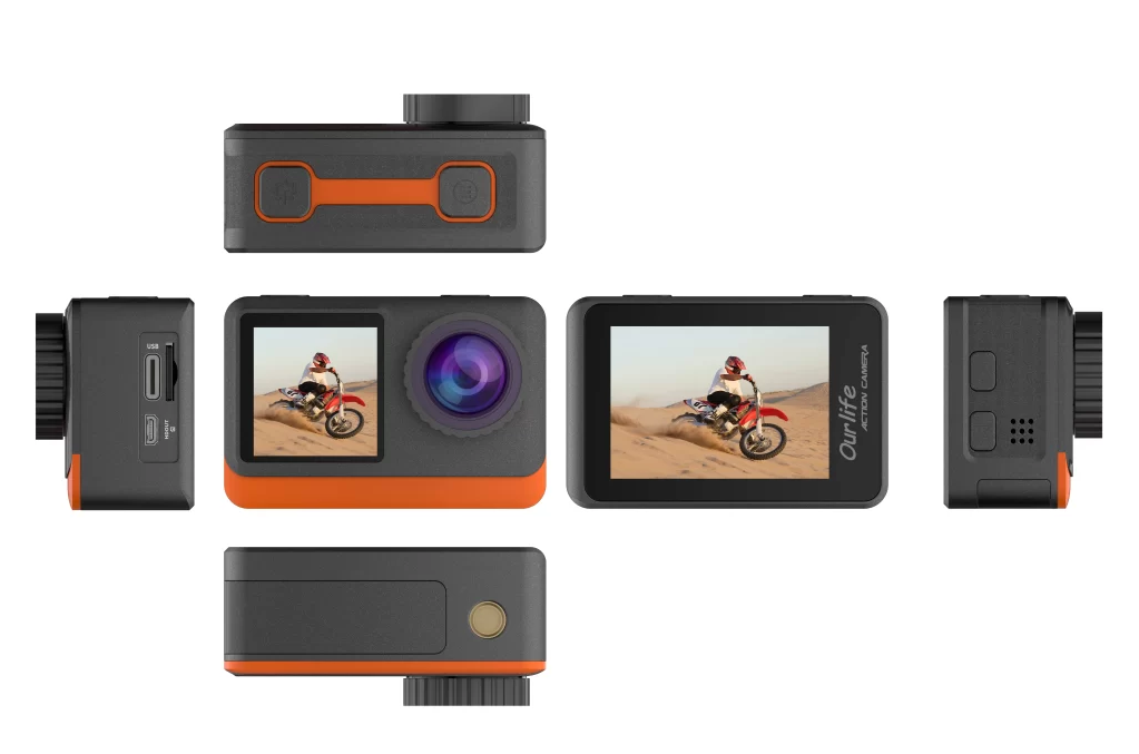Camera de Actiune Multifunctionala SmartGO-Cam idealSTORE, Ecran Dublu Color tactil IPS, 4K Ultra HD 60 FPS/120FPS, HDMI, Waterproof, Android / iOS, Photo Burst, Looping, Unghi de 170, Anti-Shake, Senzor de imagine, Difuzor, Control Wifi sau Telecomanda