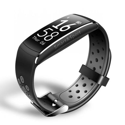 Smartwatch si Bratara de Fitness Smart&Sport, Monitorizare Puls, Pasi, Calorii, Notificare Mesaje, IP67 Waterproof, Bratara de silicon Neagra, Culoare Negru-Gri