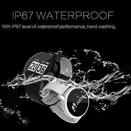 Smartwatch si Bratara Fitness Smart Quasar 8 cu Monitorizare Puls, Pasi, Calorii, Notificare Mesaje, IP67 Waterproof, Bratara de Piele Ecologica Albastra, Culoare Albastru