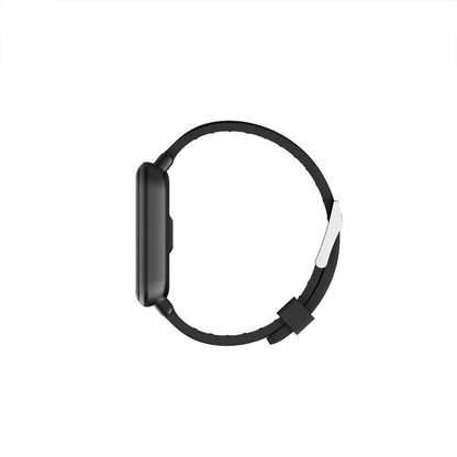 Ceas Smartwatch si Bratara Fitness QFit Nine 2018, Cu Monitorizare Puls, Pasi, Calorii, Notificare Mesaje, IP67 Waterproof, Culoare Negru, Alaturi de Bratara de Rezerva CADOU