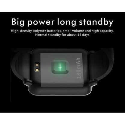 Ceas Smartwatch si Bratara Fitness QFit Nine 2018, Cu Monitorizare Puls, Pasi, Calorii, Notificare Mesaje, IP67 Waterproof, Culoare Negru, Alaturi de Bratara de Rezerva CADOU