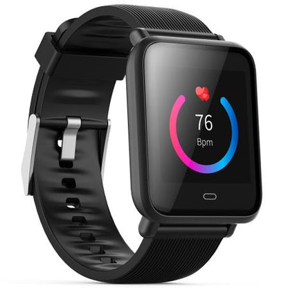 Ceas Smartwatch si Bratara Fitness Qatar 9 Duo, Cu Monitorizare Puls, Pasi, Calorii, Notificare Mesaje, IP67 Waterproof, Culoare Negru, Alaturi de Bratara de Rezerva CADOU