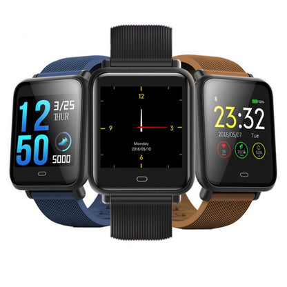 Ceas Smartwatch si Bratara Fitness QFit Nine 2018, Cu Monitorizare Puls, Pasi, Calorii, Notificare Mesaje, IP67 Waterproof, Culoare Coral Blue, Alaturi de Bratara de Rezerva CADOU