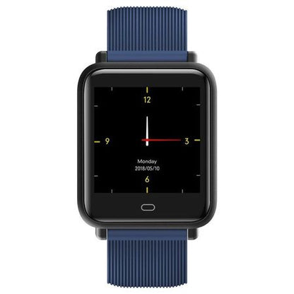 Ceas Smartwatch si Bratara Fitness Qatar 9 Duo, Cu Monitorizare Puls, Pasi, Calorii, Notificare Mesaje, IP67 Waterproof, Culoare Coral Blue, Alaturi de Bratara de Rezerva CADOU