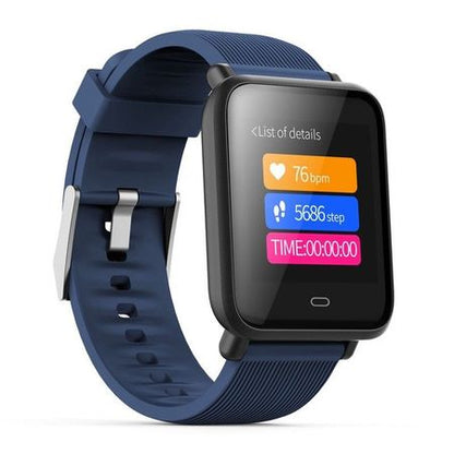 Ceas Smartwatch si Bratara Fitness Qatar 9 Duo, Cu Monitorizare Puls, Pasi, Calorii, Notificare Mesaje, IP67 Waterproof, Culoare Coral Blue, Alaturi de Bratara de Rezerva CADOU