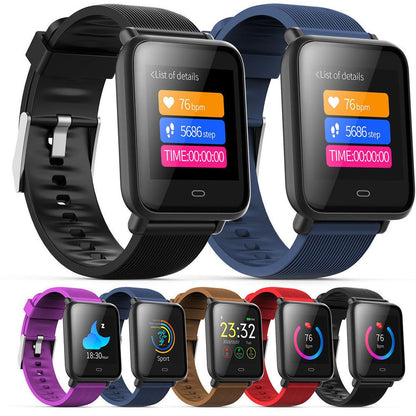 Ceas Smartwatch si Bratara Fitness Qatar 9 Duo, Cu Monitorizare Puls, Pasi, Calorii, Notificare Mesaje, IP67 Waterproof, Culoare Coral Blue, Alaturi de Bratara de Rezerva CADOU