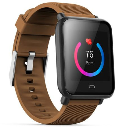 Ceas Smartwatch si Bratara Fitness Qatar 9 Duo, Cu Monitorizare Puls, Pasi, Calorii, Notificare Mesaje, IP67 Waterproof, Culoare : Maro, Alaturi de Bratara de Rezerva CADOU