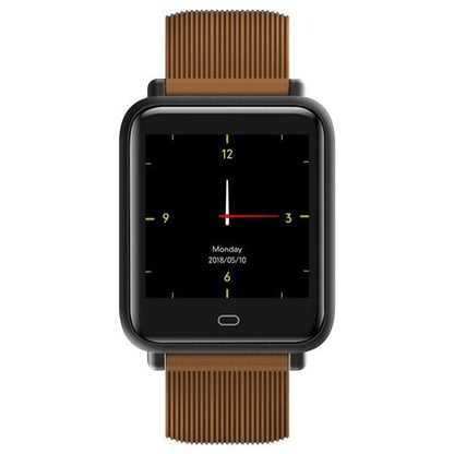 Ceas Smartwatch si Bratara Fitness Qatar 9 Duo, Cu Monitorizare Puls, Pasi, Calorii, Notificare Mesaje, IP67 Waterproof, Culoare : Maro, Alaturi de Bratara de Rezerva CADOU