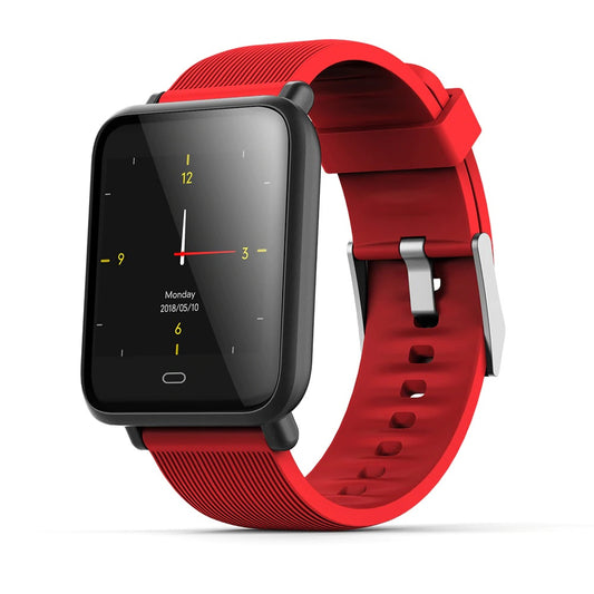 Ceas Smartwatch si Bratara Fitness QFit Nine 2018, Cu Monitorizare Puls, Pasi, Calorii, Notificare Mesaje, IP67 Waterproof, Culoare :Lava Rosu, Alaturi de Bratara de Rezerva CADOU