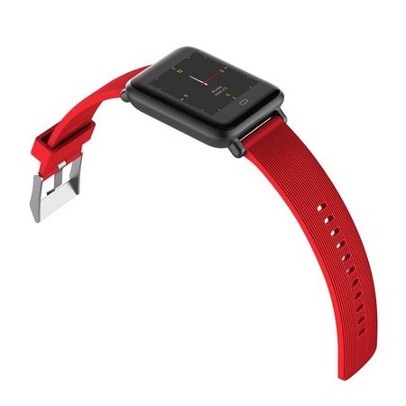 Ceas Smartwatch si Bratara Fitness QFit Nine 2018, Cu Monitorizare Puls, Pasi, Calorii, Notificare Mesaje, IP67 Waterproof, Culoare :Lava Rosu, Alaturi de Bratara de Rezerva CADOU