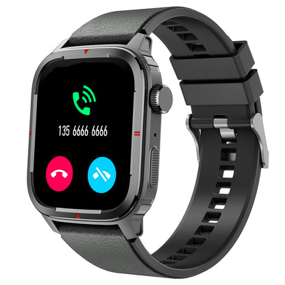 Smartwatch QATAR IdealStore, Dimensiune ecran 1.7 inch, Rezistent la apa IP67, Monitorizarea somnului, Ritm cardiac, Fitness, Functia preluare apel prin Bluetooth, conectivitate Android sau IOS, Notificari, Facebook, Negru