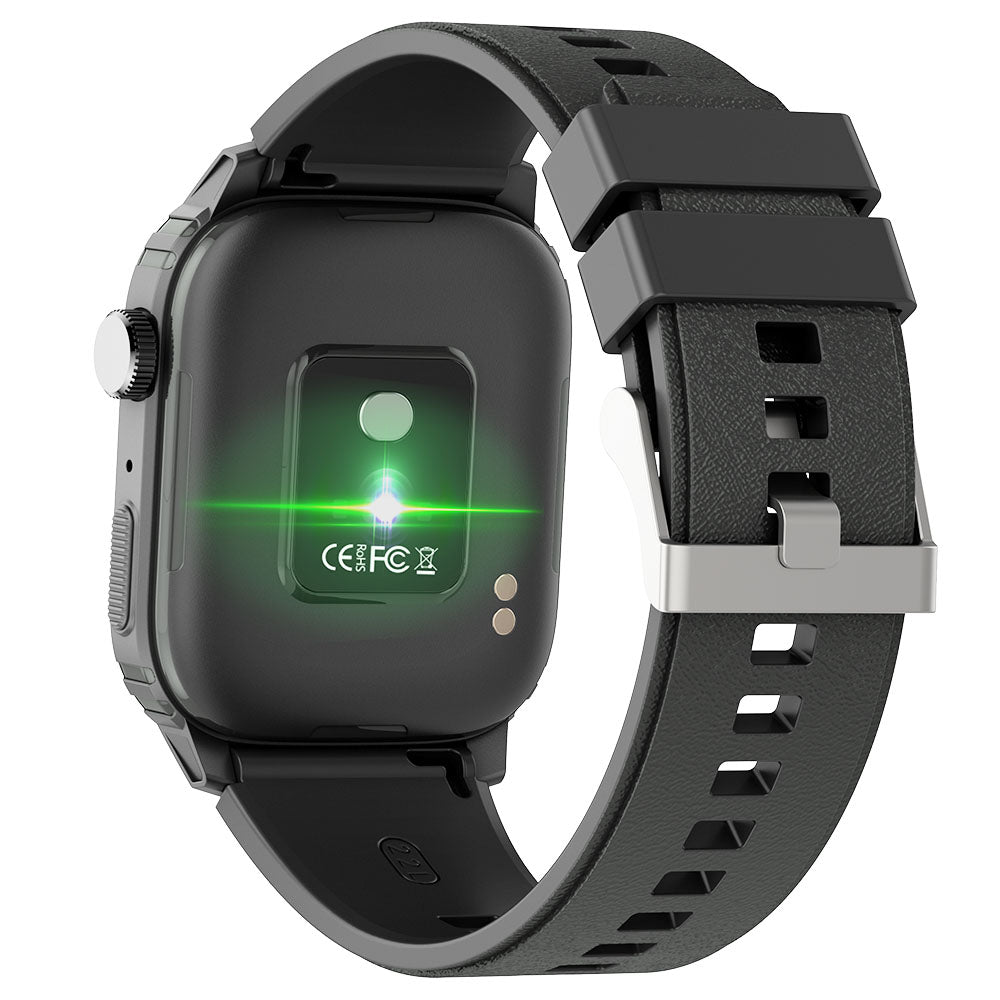 Smartwatch QATAR IdealStore, Dimensiune ecran 1.7 inch, Rezistent la apa IP67, Monitorizarea somnului, Ritm cardiac, Fitness, Functia preluare apel prin Bluetooth, conectivitate Android sau IOS, Notificari, Facebook, Negru