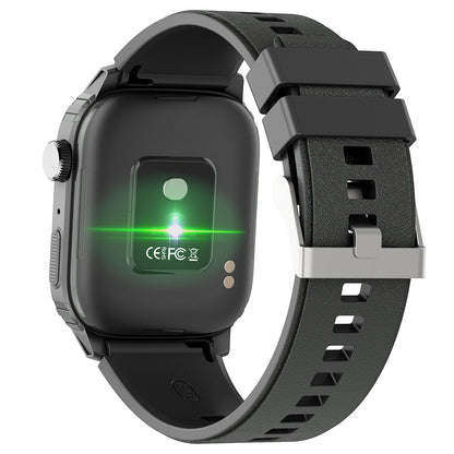 Smartwatch QATAR IdealStore, Dimensiune ecran 1.7 inch, Rezistent la apa IP67, Monitorizarea somnului, Ritm cardiac, Fitness, Functia preluare apel prin Bluetooth, conectivitate Android sau IOS, Notificari, Facebook, Negru