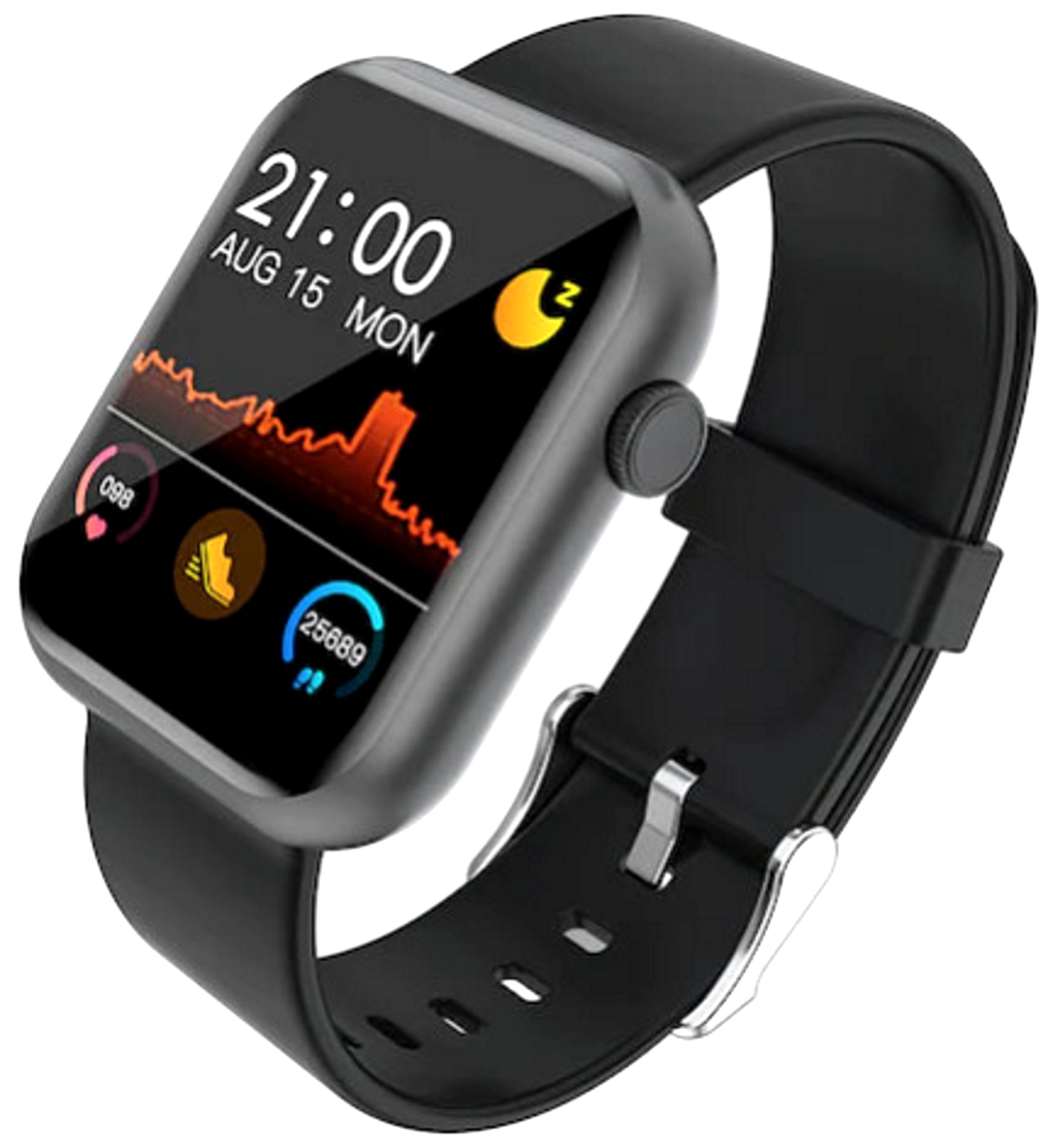 Ceas SmartWatch idealSTORE Refined Legend, Display IPS de 1.3 inch 2,5D cu margini curbate, Bratara de silicon, IP67, Monitorizeaza ritmul cardiac, Tensiunea arteriala, Oxigenul din sange, Somnul, Caloriile arse, Negru
