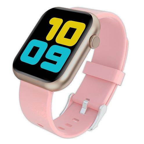 Ceas SmartWatch idealSTORE Refined Legend, Display IPS de 1.3 inch 2,5D cu margini curbate, Bratara de silicon, IP67, Monitorizeaza ritmul cardiac, Tensiunea arteriala, Oxigenul din sange, Somnul, Caloriile arse, Roz