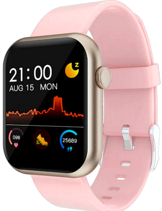 Ceas SmartWatch idealSTORE Refined Legend, Display IPS de 1.3 inch 2,5D cu margini curbate, Bratara de silicon, IP67, Monitorizeaza ritmul cardiac, Tensiunea arteriala, Oxigenul din sange, Somnul, Caloriile arse, Roz