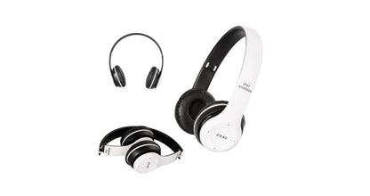 Casti Wireless Profesionale R47 idealSTORE, Control volum, Lumini led de semnalizare, Bluetooth 4,1, Card SD, Mp3 Player, Radio FM, Autonomie 15 ore, Distanta fuctionala 10 m, Culoare Alb- Negru