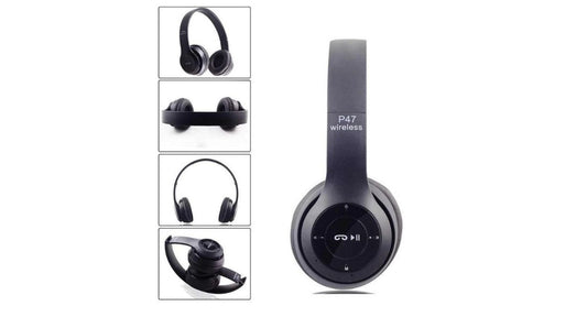 Casti Wireless Profesionale R47 idealSTORE, Control volum, Lumini led de semnalizare, Bluetooth 4,1, Card SD, Mp3 Player, Radio FM, Autonomie 15 ore, Distanta fuctionala 10 m, Culoare Negru