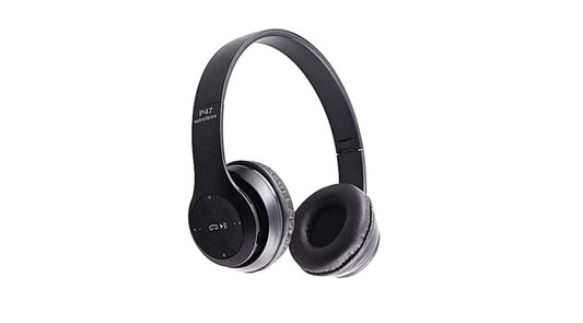 Casti Wireless Profesionale R47 idealSTORE, Control volum, Lumini led de semnalizare, Bluetooth 4,1, Card SD, Mp3 Player, Radio FM, Autonomie 15 ore, Distanta fuctionala 10 m, Culoare Negru