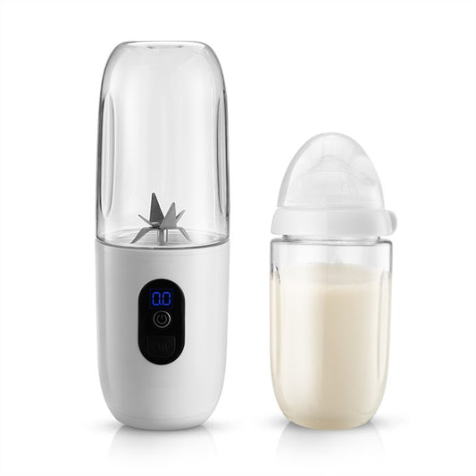 Mini Blender Electric RealMix White IdealStore, Portabil, Incarcare magnetica la orice port USB, 6 Lame din otel inoxidabil, Capacitate 510 ml, Putere 25.000 rpm, Usor de curatat, Afisaj LCD