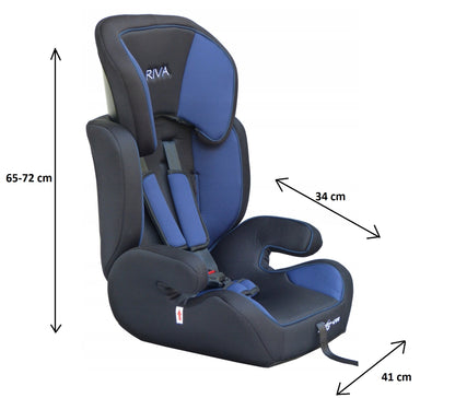 Scaun auto PROFESIONAL pentru copil , Riva Junior Dark Blue , Model 2018 , Pentru 3 grupe de greutate intre 9-36 kg, , Culoare Negru-Albastru Inchis, ce asigura maximul de siguranta si confort pentru copilul dumneavoastra, ideal pentru calatorii