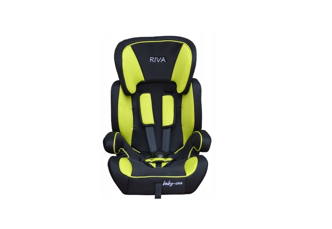 Scaun auto PROFESIONAL pentru copil , Riva Junior Green, Model 2018 , Pentru 3 grupe de greutate intre 9-36 kg, , Culoare Negru-Verde, ce asigura maximul de siguranta si confort pentru copilul dumneavoastra, ideal pentru calatorii
