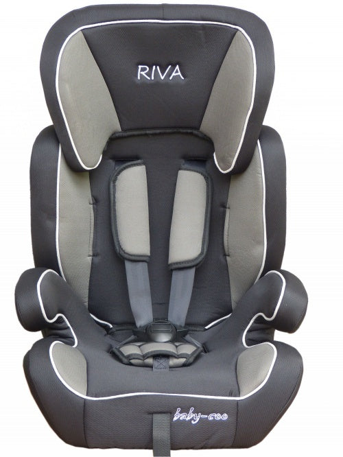 Scaun auto PROFESIONAL pentru copil, Riva Junior Grey, Model 2018, Pentru 3 grupe de greutate intre 9-36 kg,, Culoare Negru-Gri, ce asigura maximul de siguranta si confort pentru copilul dumneavoastra, ideal pentru calatorii