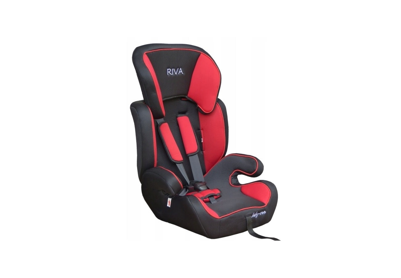 Scaun auto PROFESIONAL pentru copil, Riva Junior Red, Model 2018, Pentru 3 grupe de greutate intre 9-36 kg,, Culoare Negru-Rosu, ce asigura maximul de siguranta si confort pentru copilul dumneavoastra, ideal pentru calatorii