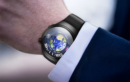 Smartwatch idealSTORE RoundSIMS3, Ecran AMOLED 1.43 inch, Android 8.1, GPS, GLONASS, Busola, Apel 4G, Difuzor si Microfon HD, Acumulator 1000 mAh, Nano SIM, Ritm Cardiac, SpO2, Incarcare Magnetica, Procesor quad-core Cortex, Bratara Neagra din Silicon