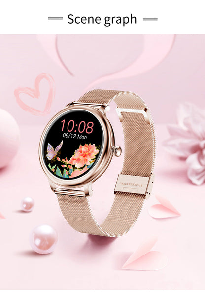 Smartwatch Rubin GOLD IdealStore Full HD, Ecran de 1.09Inch cu rezolutie 240x240, Monitorizare tensiune arteriala si frecventa cardiaca, Rezistent la apaIP68, Preluare apeluri Bluetooth, Mod multi-sport, Sistem de operare Android sau IOS