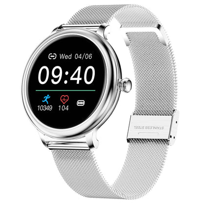 Smartwatch Rubin SILVER IdealStore Full HD, Ecran de 1,09 Inch cu rezolutie 240x240, Monitorizare tensiune arteriala si frecventa cardiaca, Rezistent la apa IP68, Preluare apeluri Bluetooth, Mod multi-sport, Sistem de operare Android sau IOS