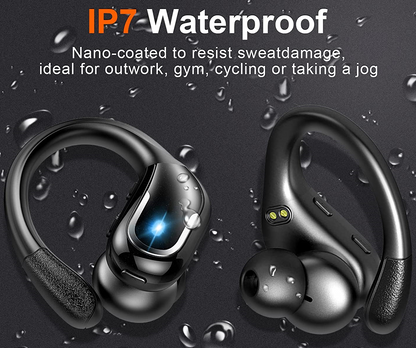 Casti Wireless idealStore RunX60h, Claritate Sunet HD, Microfon HD, Autonomie 60 ore, Eliminare zgomot fundal, Sunet Clar, Bass Profund, Bluetooth 5.3, Raza 20 metri, Impermeabil, Culoare Negru