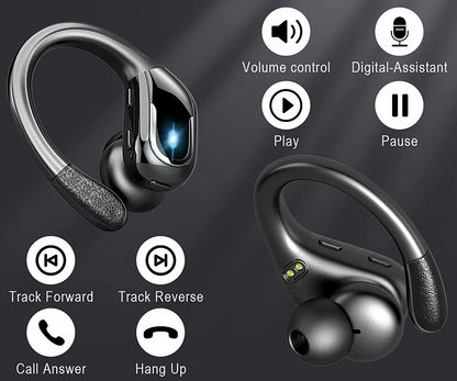 Casti Wireless idealStore RunX60h, Claritate Sunet HD, Microfon HD, Autonomie 60 ore, Eliminare zgomot fundal, Sunet Clar, Bass Profund, Bluetooth 5.3, Raza 20 metri, Impermeabil, Culoare Negru