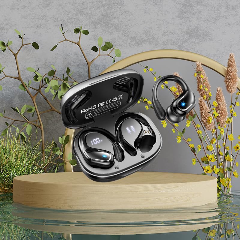 Casti Wireless idealStore RunX60h, Claritate Sunet HD, Microfon HD, Autonomie 60 ore, Eliminare zgomot fundal, Sunet Clar, Bass Profund, Bluetooth 5.3, Raza 20 metri, Impermeabil, Culoare Negru