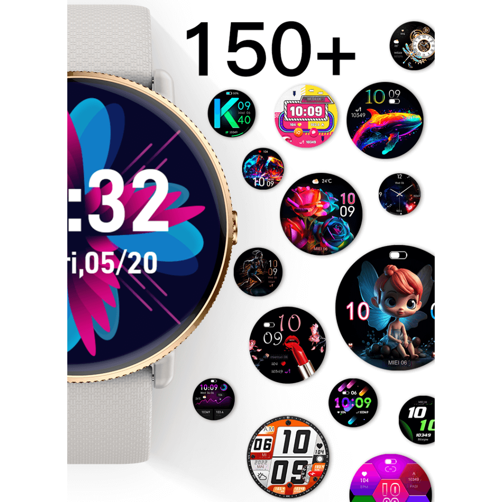 Smartwatch idealSTORE S24Watch, Ecran rotund AMOLED, Apel Bluetooth, Monitorizare Ritm Cardiac si Stare de Sanatate, Multi-Sport, Monitor Somn, Ceas cu afisaj Permanent, Memento Aplicatii Sociale, Senzor Optic Masurare Oxigen, Bratara din Silicon Neagra